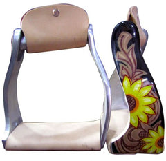 Showman Twisted Angled Aluminum Sunflower Stirrups