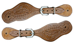 Showman Youth Floral Tooled Spur Straps