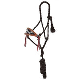 Showman Brown Mule Tape Bronc Halter with Lead
