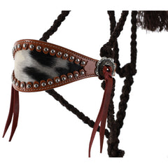 Showman Brown Mule Tape Bronc Halter with Lead