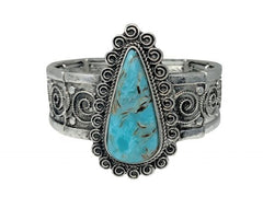 Stretch Bangle Bracelet with Turquoise Stone