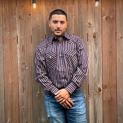 MWG Men's Striped Shirt - Wine