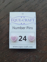 Number Pins - Pink Hearts