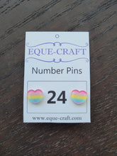 Number Pins - Rainbow Hearts
