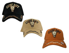 Cowboy Steer Skull Ball Cap