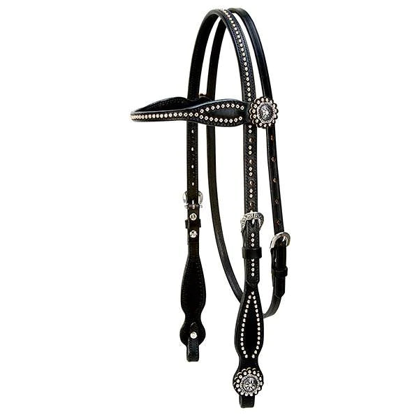 Weaver Back In Black Browband Headstall