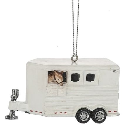 White Horse Trailer Ornament