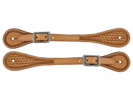 Showman Men's Basketweave Spur Straps