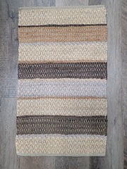 Recycled Cotton Rug 24x30 - Brown Stripe