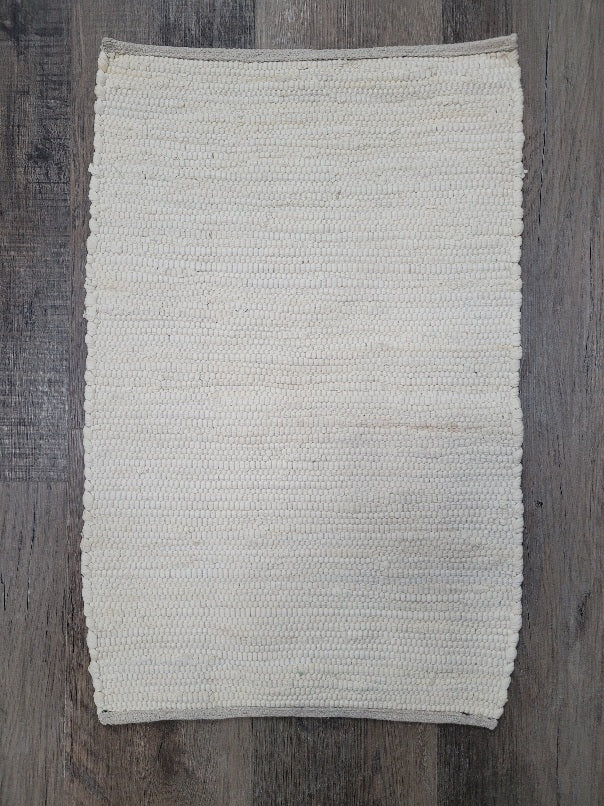 Recycled Cotton Rug 21x32 - Cream