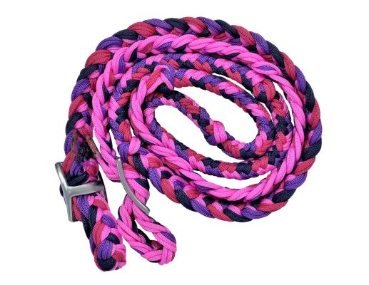 Showman Braided Nylon Barrel Reins with Knots