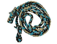 Showman Braided Nylon Barrel Reins with Knots