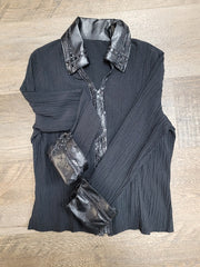 Black Zipper Blouse - Large