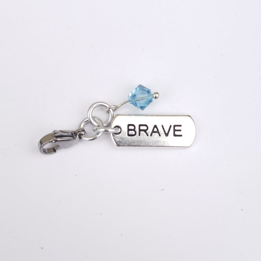 "BRAVE" Charm with Crystal