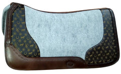 Klassy Cowgirl Leather Saddle Pad with Motif Overlay