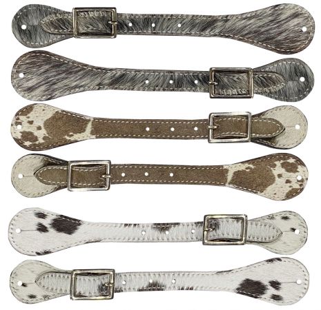 Showman Men's Hair On Cowhide Spur Straps