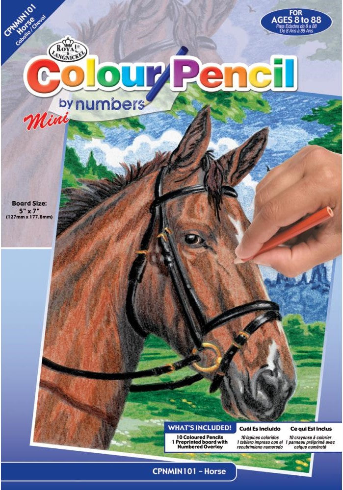 Pencil by Number Mini Kit 5x7" - Horse Head