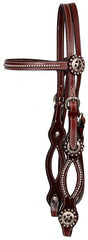 Showman Beaded Headstall with Split Cheeks