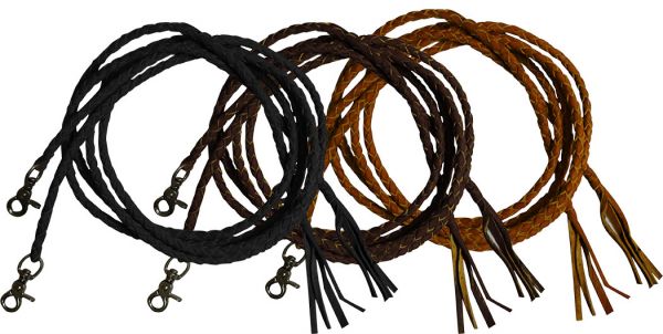 Leather Braided Split Reins