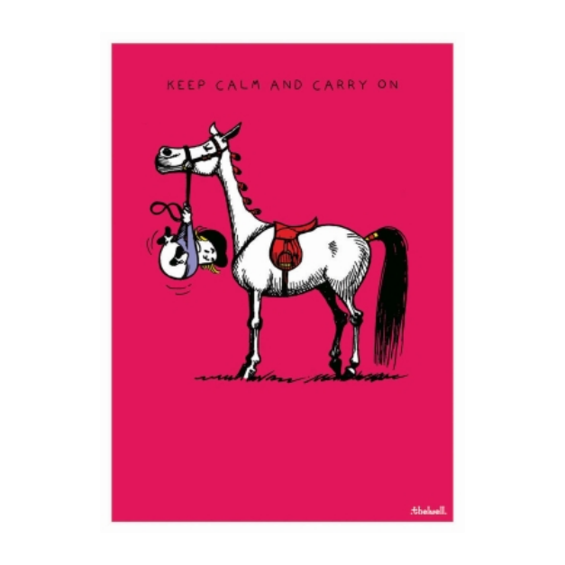 Thelwell Greeting Card - Hanging On