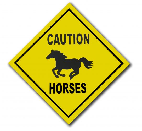 "CAUTION HORSES" 31" Sign