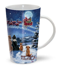 Hot ChocoLatte Mug - Watching Santa