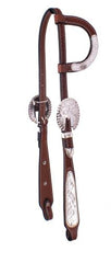 Showman Single Ear Headstall with Silver Cheeks