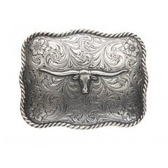 Antique Silver Scalloped Longhorn Buckle