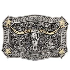 Montana Silversmiths Longhorn Crest Belt Buckle