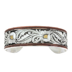 Montana Silversmiths Leathercut Floral Cuff Bracelet