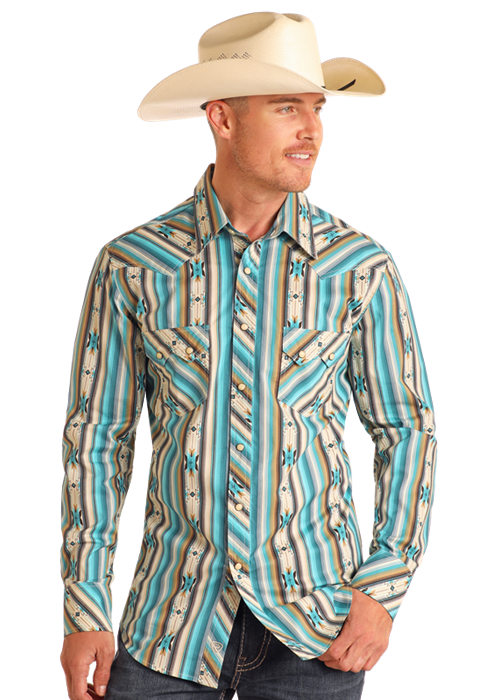 Men's Aztec Striped Shirt