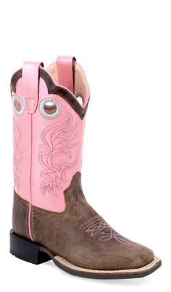 Old West Youth Boots - Pink/Brown