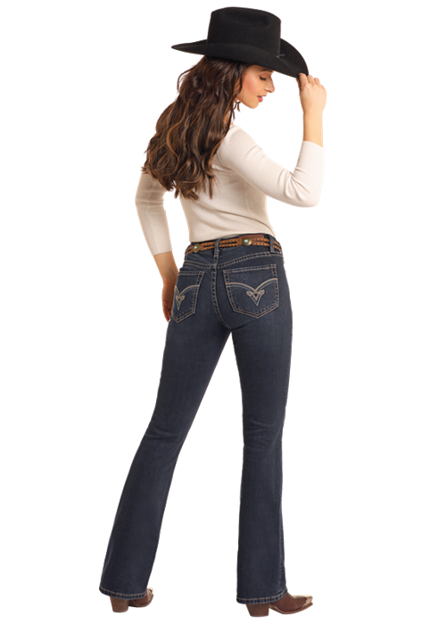 Rock & Roll Bootcut Jeans with Rope Stitching - 32"