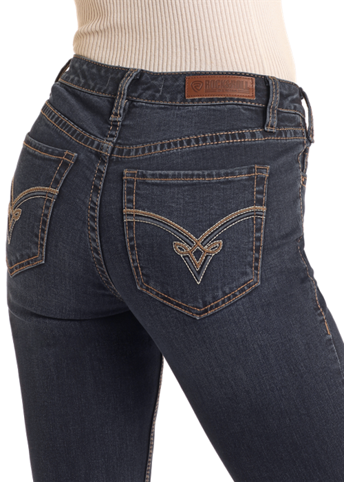 Rock & Roll Bootcut Jeans with Rope Stitching - 32"