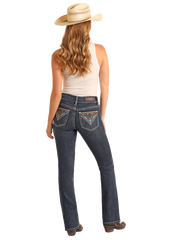 Rock & Roll Cowhide Emblem Bootcut Jeans - 32"