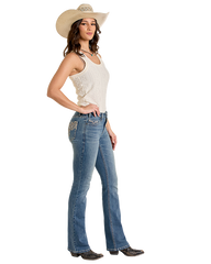 Aztec Mid Rise Bootcut Jeans