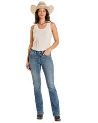 Aztec Mid Rise Bootcut Jeans