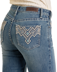 Aztec Mid Rise Bootcut Jeans