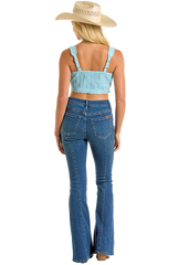 Ladies Corset Style Eyelet Top