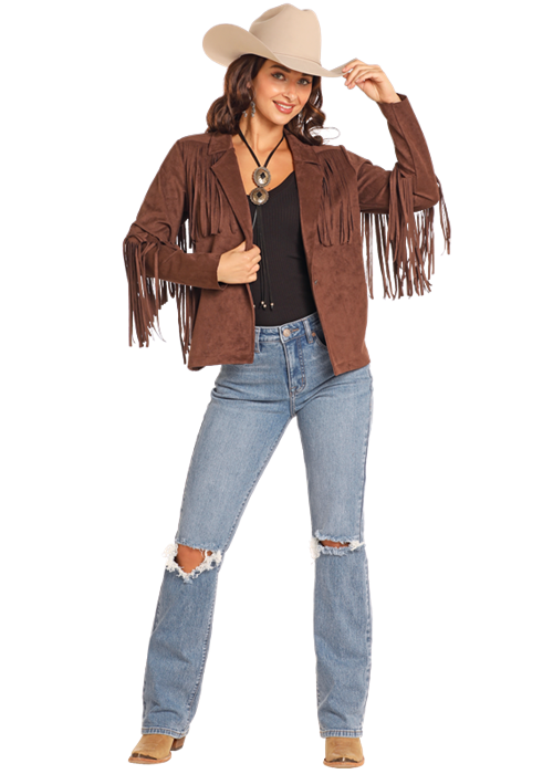 Microsuede Jacket with Fringe