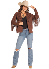 Microsuede Jacket with Fringe
