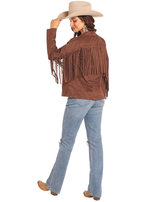 Microsuede Jacket with Fringe