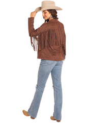 Microsuede Jacket with Fringe