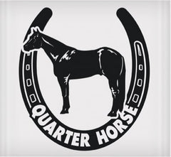 Vinyl Decal - Quarter Horse in Horseshoe 6" x 8"