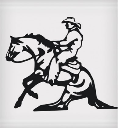 Vinyl Decal - Reining Horse 6" x 8"