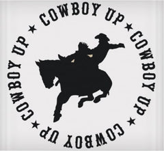 Vinyl Decal - Cowboy Up Bronc Decal 6" x 8"