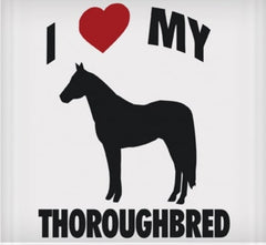 Vinyl Decal - I Love My Thoroughbred 6" x 8"