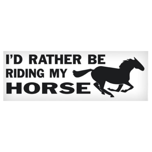 Vinyl Decal - I'd Rather Be Riding My Horse 3" x 10"