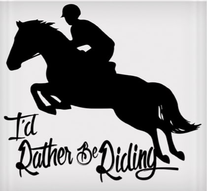 Vinyl Decal - I'd Rather be Riding 6" x 8"