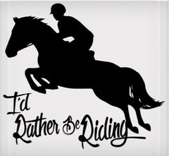 Vinyl Decal - I'd Rather be Riding 6" x 8"